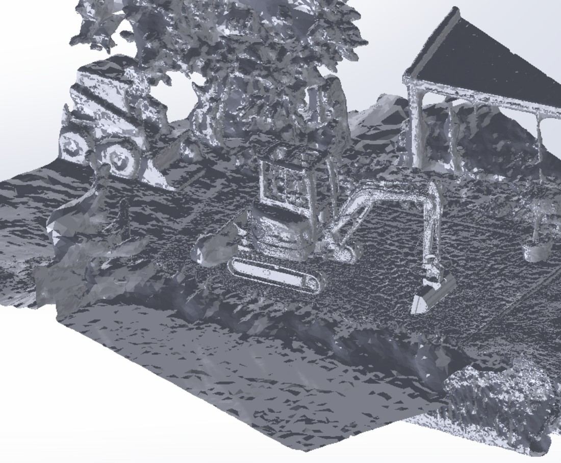 Excavator photogrammetry — .stl mesh