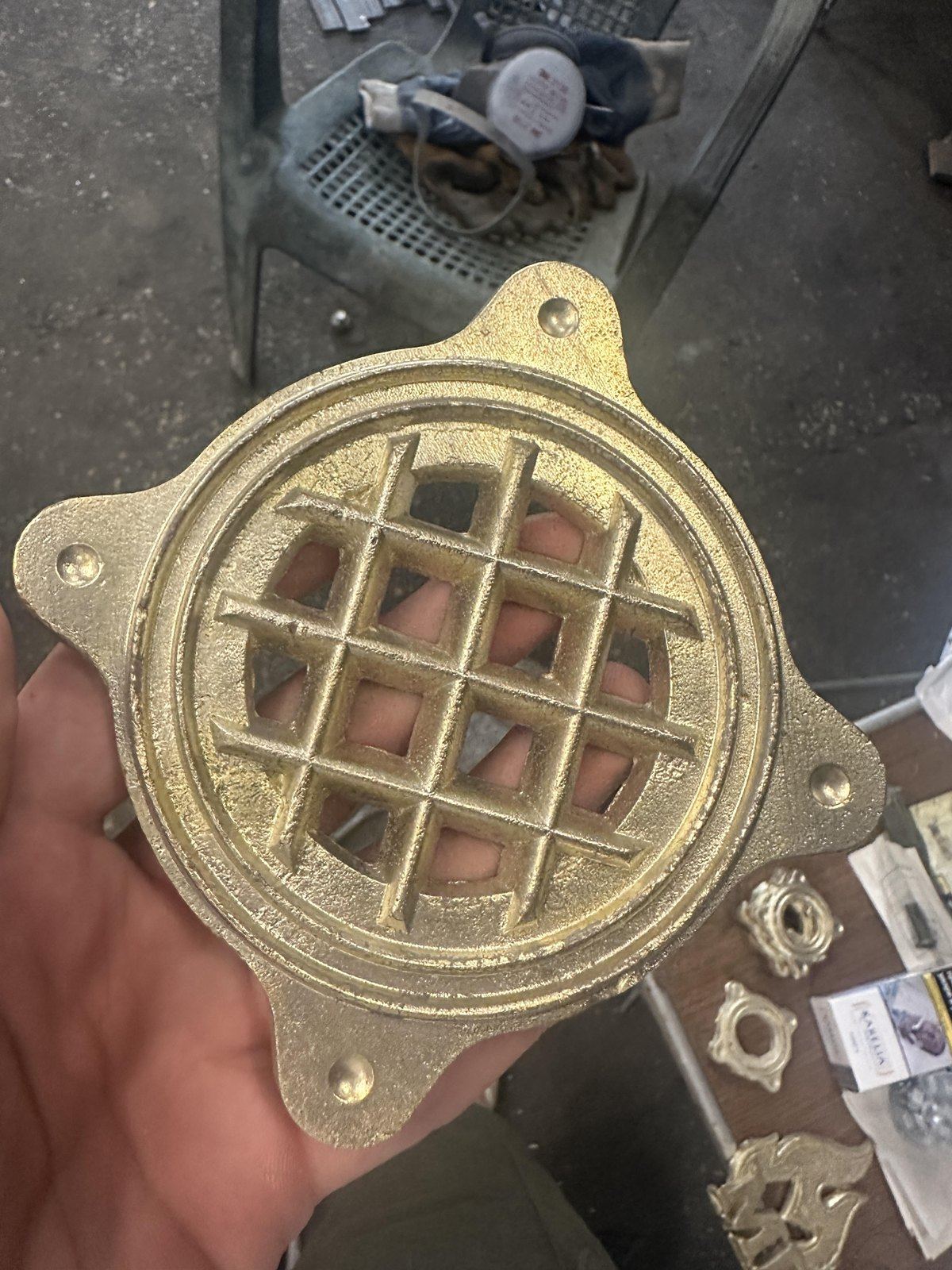 Cast brass speaker grille