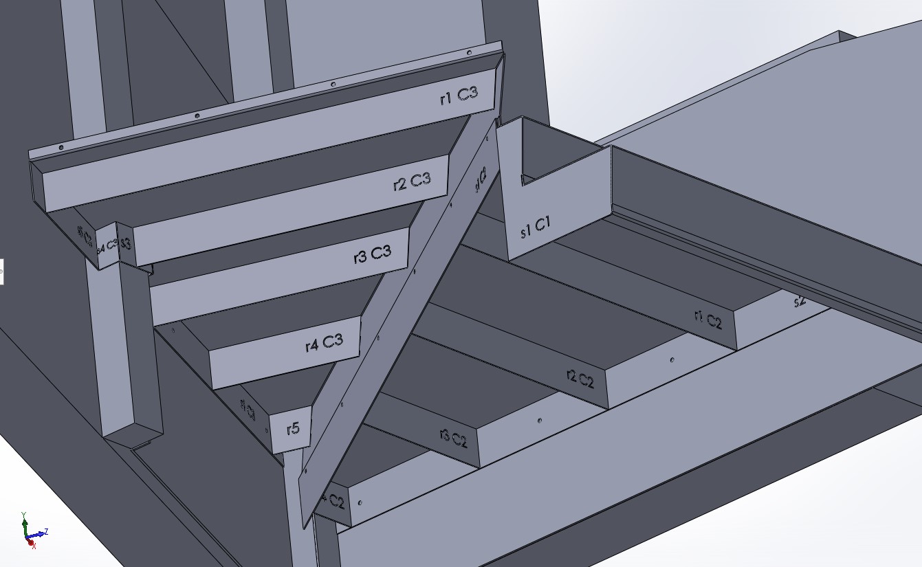 Folded staircase — SolidWorks assembly