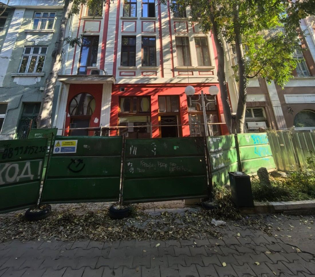 Restored facade with new window